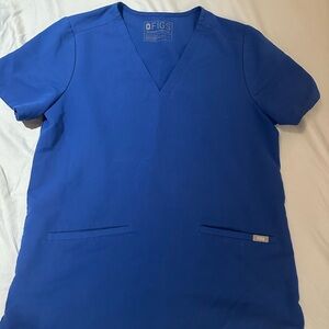 Figs Royal Blue V-Neck Scrub Top